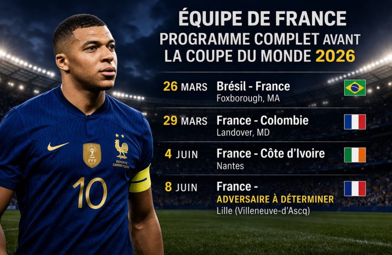 Équipe de France : le programme complet des Bleus avant la Coupe du monde 2026